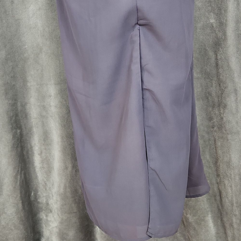 Wild Thyme NWT Gray Maxi Dress Size 10 Sleeveless Scoop Neck Side Slit - Picture 3 of 9